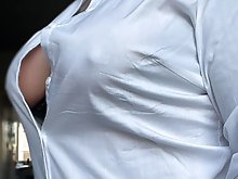 My mature partner reveals herself - a hint of open-air exposure