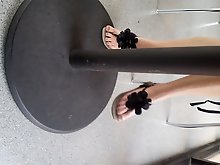 Various scenarios featuring my girlfriends feet adorned with sandals
