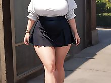 Mature woman in an enticing outfit