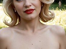 Mature women are posing seminaked on the camera